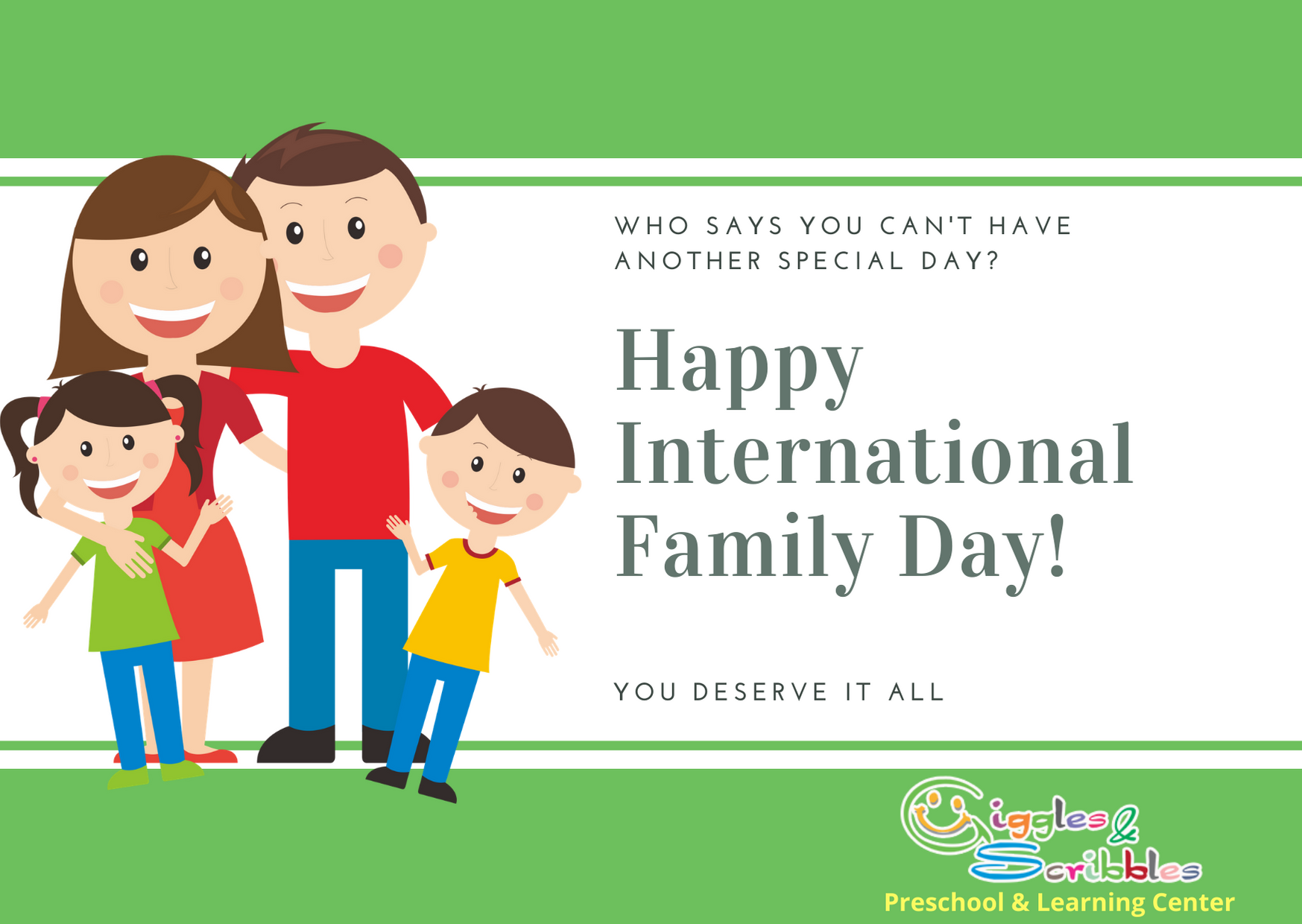 Happy International Family Day Poster Giggles N Scribbles