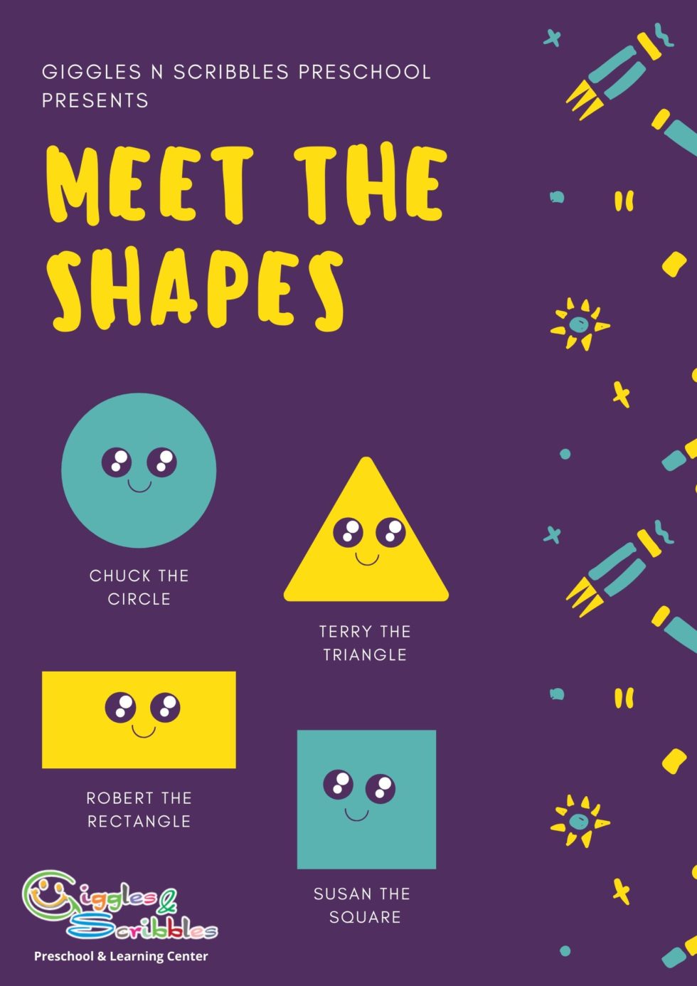 Meet The Shapes – Circle, Triangle, Rectangle, Square - Giggles N Scribbles